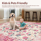 Ultra Soft Area Rug, Non Slip, Stain Resistant, Washable Area Rugs for Living Room, Bedroom, Cozy Warm Color Palette(Beige)