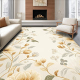 Ultra Soft Area Rug, Non Slip, Stain Resistant, Washable Area Rugs for Living Room, Bedroom, Modern Beige Area Abstract Floral Design(Beige)