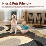 Ultra Soft Area Rug, Non Slip, Stain Resistant, Washable Area Rugs for Living Room, Bedroom, Contemporary Soft Toned Swirls(Beige)