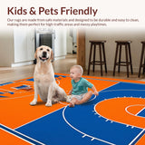 Ultra Soft Area Rug, Non Slip, Stain Resistant, Washable Area Rugs for Living Room, Bedroom, Whimsical Court Lines in Color(Orange)