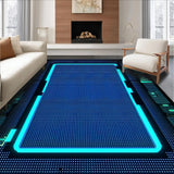 Ultra Soft Area Rug, Non Slip, Stain Resistant, Washable Area Rugs for Living Room, Bedroom, Dynamic Graphic Expression Motif(Blue)