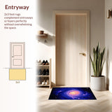 Ultra Soft Area Rug, Non Slip, Stain Resistant, Washable Area Rugs for Living Room, Bedroom, Dynamic Universe Inspired Aesthetic(Blue)