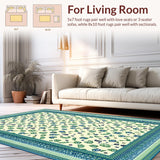 Ultra Soft Area Rug, Non Slip, Stain Resistant, Washable Area Rugs for Living Room, Bedroom, Soft Earthy Tones with Animal Graphics(Ivory)