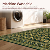 Ultra Soft Area Rug, Non Slip, Stain Resistant, Washable Area Rugs for Living Room, Bedroom, Premium Woven Neutral Area(Black)