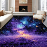 Ultra Soft Area Rug, Non Slip, Stain Resistant, Washable Area Rugs for Living Room, Bedroom, Enchanting Outer Space Artwork(Purple)