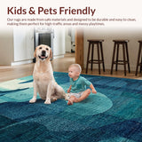 Ultra Soft Area Rug, Non Slip, Stain Resistant, Washable Area Rugs for Living Room, Bedroom, Ocean Depths Runner Rug Featuring Soft Non-Slip Octopus and Whale Silhouettes(Blue)