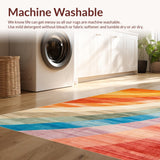 Ultra Soft Area Rug, Non Slip, Stain Resistant, Washable Area Rugs for Living Room, Bedroom, Modern Rustic Medallion Motif(Orange)