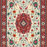 Stain Proof Area with Floral Motifs(White)