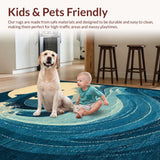 Ultra Soft Area Rug, Non Slip, Stain Resistant, Washable Area Rugs for Living Room, Bedroom, Oceanic Predator Shark Area Rug Abstract Ocean Pattern(Blue)
