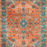 Ultra Soft Area Rug, Non Slip, Stain Resistant, Washable Area Rugs for Living Room, Bedroom, Elegant Distressed Patterned Delight(Orange)
