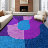 Ultra Soft Area Rug, Non Slip, Stain Resistant, Washable Area Rugs for Living Room, Bedroom, Modern Abstract Dining Space Non-Slip Carpet(Purple)