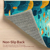 Ultra Soft Area Rug, Non Slip, Stain Resistant, Washable Area Rugs for Living Room, Bedroom, Funny Fishing Entryway Rug Non-Slip Washable(Blue)