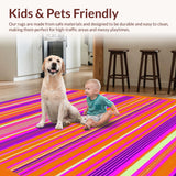 Ultra Soft Area Rug, Non Slip, Stain Resistant, Washable Area Rugs for Living Room, Bedroom, Lively Handcrafted Color Spectrum(Orange)