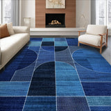 Ultra Soft Area Rug, Non Slip, Stain Resistant, Washable Area Rugs for Living Room, Bedroom, Boho Dark Blue Bedroom Meditation Area Rug(Blue)