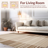 Ultra Soft Area Rug, Non Slip, Stain Resistant, Washable Area Rugs for Living Room, Bedroom, Inviting Earthy Rustic Charm(Beige)