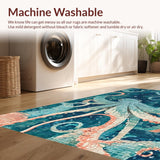Ultra Soft Area Rug, Non Slip, Stain Resistant, Washable Area Rugs for Living Room, Bedroom, Whimsical Octopus Tentacle Area Rug:  Ocean-Inspired Home Decor(Blue)