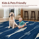 Charming Coastal Fishing Motif(Blue)