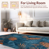 Ultra Soft Area Rug, Non Slip, Stain Resistant, Washable Area Rugs for Living Room, Bedroom, Vintage Coastal Tiled Aesthetic(Blue)