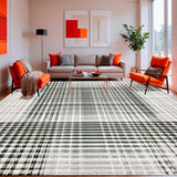Ultra Soft Area Rug, Non Slip, Stain Resistant, Washable Area Rugs for Living Room, Bedroom, Shadowplay Graphic Black & White Woven Rug(Black)