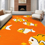 Ultra Soft Area Rug, Non Slip, Stain Resistant, Washable Area Rugs for Living Room, Bedroom, Cute Marine Creature Visual Appeal(Orange)