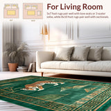 Ultra Soft Area Rug, Non Slip, Stain Resistant, Washable Area Rugs for Living Room, Bedroom, Vivid Organic Animal Aesthetic(Green)
