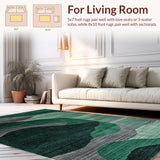 Luxurious Light Green Flowing Design(Green)