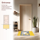 Ultra Soft Area Rug, Non Slip, Stain Resistant, Washable Area Rugs for Living Room, Bedroom, Engaging Round Safari Decor(Yellow)