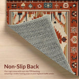 Ultra Soft Area Rug, Non Slip, Stain Resistant, Washable Area Rugs for Living Room, Bedroom, Cultural Heritage Abstract Patterns(Red)