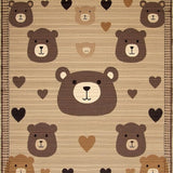 Ultra Soft Area Rug, Non Slip, Stain Resistant, Washable Area Rugs for Living Room, Bedroom, Whimsical Animal Print Aesthetic(Beige)