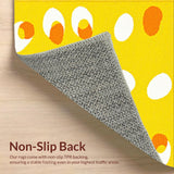 Ultra Soft Area Rug, Non Slip, Stain Resistant, Washable Area Rugs for Living Room, Bedroom, Whimsical Soft Curved Design(Yellow)