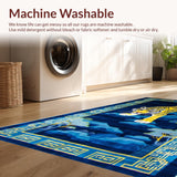 Ultra Soft Area Rug, Non Slip, Stain Resistant, Washable Area Rugs for Living Room, Bedroom, Cultural Woolen Entryway Doormat for Artistic Homes(Blue)