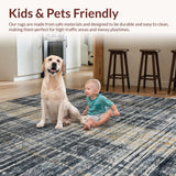 Ultra Soft Area Rug, Non Slip, Stain Resistant, Washable Area Rugs for Living Room, Bedroom, Boho Black & White Stripe Area Rug(Gray)