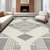 Elegant Ivory Geometric Weave(Gray)