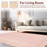 Ultra Soft Area Rug, Non Slip, Stain Resistant, Washable Area Rugs for Living Room, Bedroom, Coquette Bowknot Accent Rug with Whimsical Ribbon Motif and Preppy Charm(Pink)