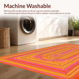 Ultra Soft Area Rug, Non Slip, Stain Resistant, Washable Area Rugs for Living Room, Bedroom, Dynamic Abstract Color Play(Orange)