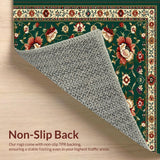 Ultra Soft Area Rug, Non Slip, Stain Resistant, Washable Area Rugs for Living Room, Bedroom, Serene Pastel Floral Arrangement(Green)