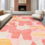 Ultra Soft Area Rug, Non Slip, Stain Resistant, Washable Area Rugs for Living Room, Bedroom, Cute Bow Accent Coral Pink Fluffy Carpet Decor(Pink)
