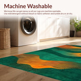 Ultra Soft Area Rug, Non Slip, Stain Resistant, Washable Area Rugs for Living Room, Bedroom, Dynamic Abstract Animal Pattern(Green)