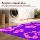 Ultra Soft Area Rug, Non Slip, Stain Resistant, Washable Area Rugs for Living Room, Bedroom, Playful Pastel Paw Motif Design(Purple)