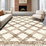 Ultra Soft Area Rug, Non Slip, Stain Resistant, Washable Area Rugs for Living Room, Bedroom, Artful Minimalist Linear Patterns(Beige)