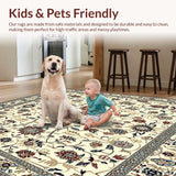 Ultra Soft Area Rug, Non Slip, Stain Resistant, Washable Area Rugs for Living Room, Bedroom, Boho Bathroom for Toilet(Ivory)