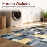 Ultra Soft Area Rug, Non Slip, Stain Resistant, Washable Area Rugs for Living Room, Bedroom, Sleek Modern Tiled Aesthetic(Gray)