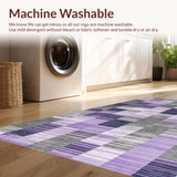 Ultra Soft Area Rug, Non Slip, Stain Resistant, Washable Area Rugs for Living Room, Bedroom, Abstract Geometric Purple Tones(Purple)