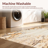 Ultra Soft Area Rug, Non Slip, Stain Resistant, Washable Area Rugs for Living Room, Bedroom, Rustic Entry Beige Brown Floral Boho Kitchen(Beige)