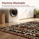 Ultra Soft Area Rug, Non Slip, Stain Resistant, Washable Area Rugs for Living Room, Bedroom, Elegant Ethnic Inspired Design Elements(Orange)