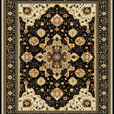 Ultra Soft Area Rug, Non Slip, Stain Resistant, Washable Area Rugs for Living Room, Bedroom, Cotton Blend Woven(Black)