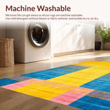 Ultra Soft Area Rug, Non Slip, Stain Resistant, Washable Area Rugs for Living Room, Bedroom, Minimalist Lively Wave Formation(Yellow)