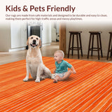 Ultra Soft Area Rug, Non Slip, Stain Resistant, Washable Area Rugs for Living Room, Bedroom, Contemporary Cozy Solid Design(Orange)