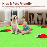 Ultra Soft Area Rug, Non Slip, Stain Resistant, Washable Area Rugs for Living Room, Bedroom, Bright and Cheerful Floral Design(Green)