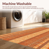 Ultra Soft Area Rug, Non Slip, Stain Resistant, Washable Area Rugs for Living Room, Bedroom, Chic Contemporary Solid Look(Orange)
